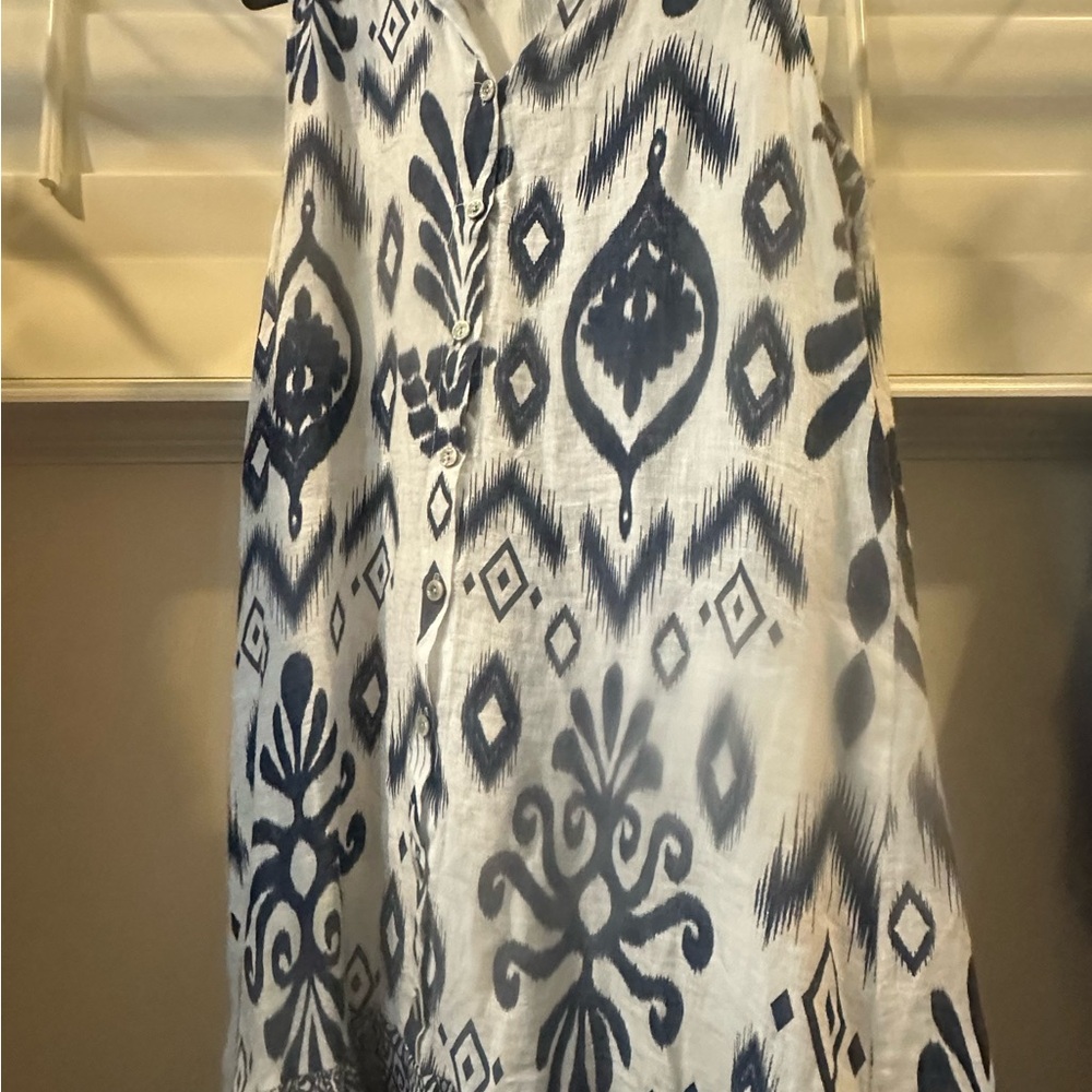 Blue and White Patterned Dress